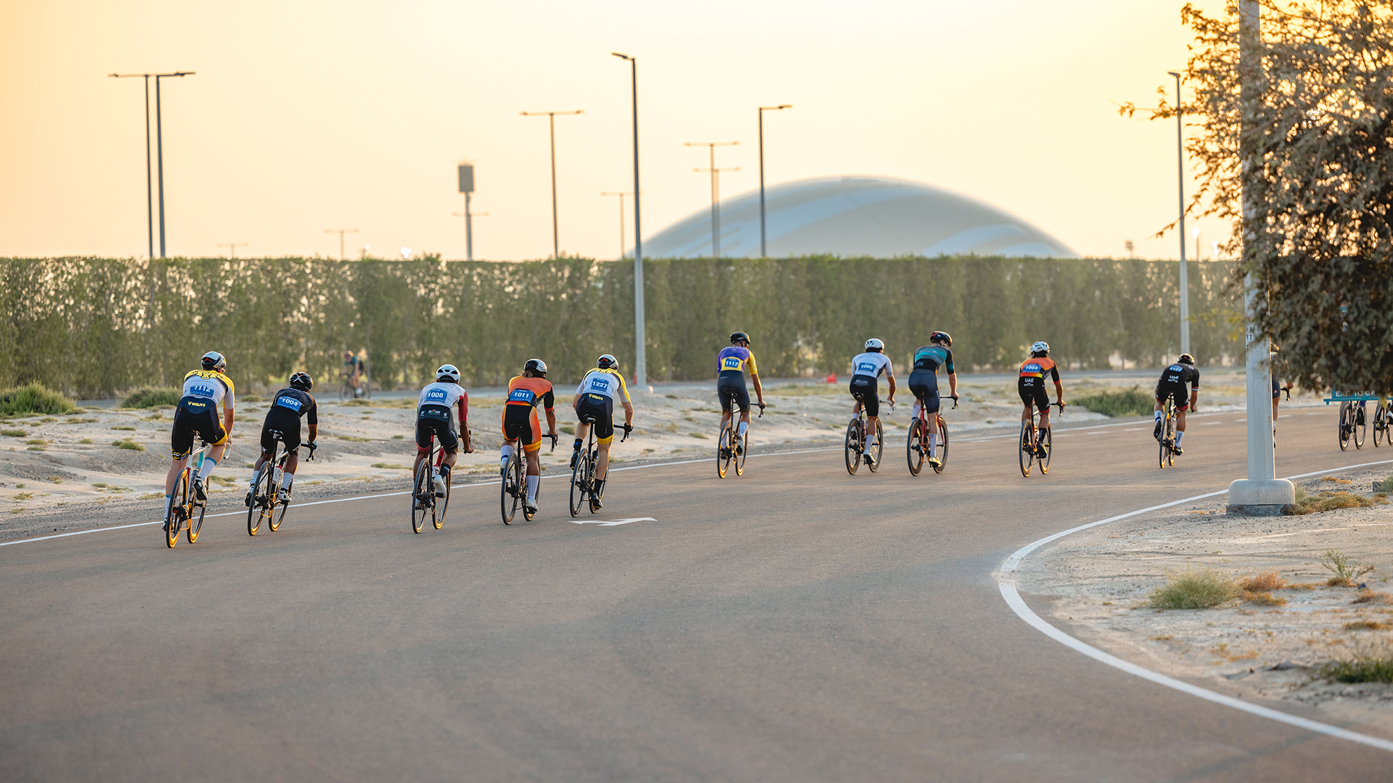 Cyclists enjoying the Hudayriyat Island.