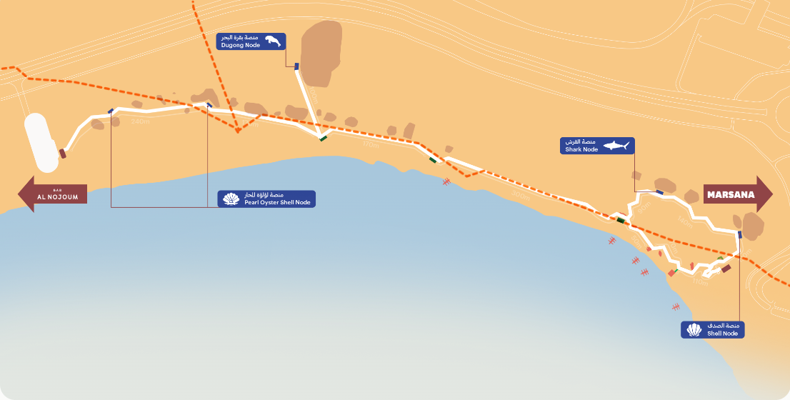 Hudayriyat Heritage Trail map overview.